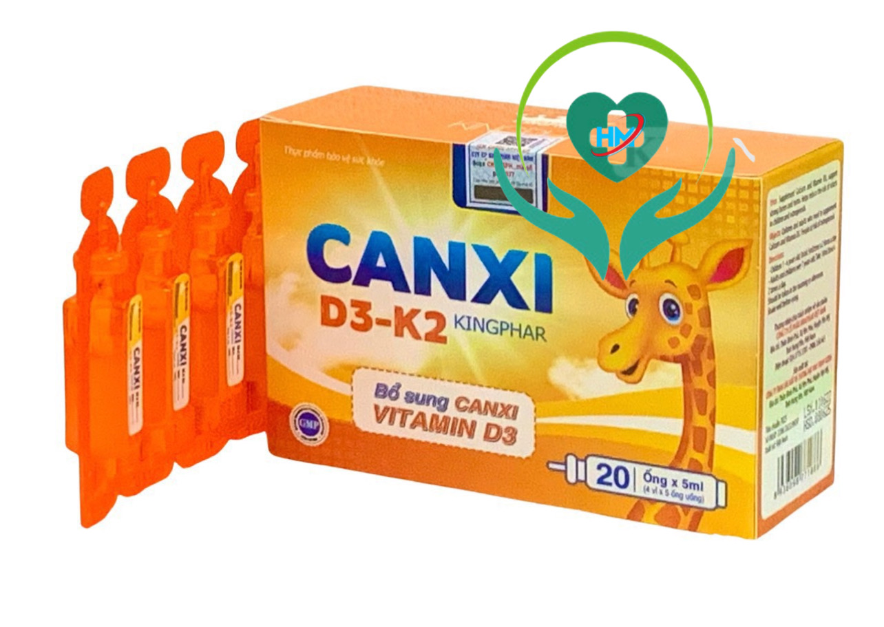 ￼Siro CANXI D3 Vitamin  Kingphar Hộp 20 ống / 5ml  - Bổ Sung Canxi , Vitamin D3 cho cơ thể