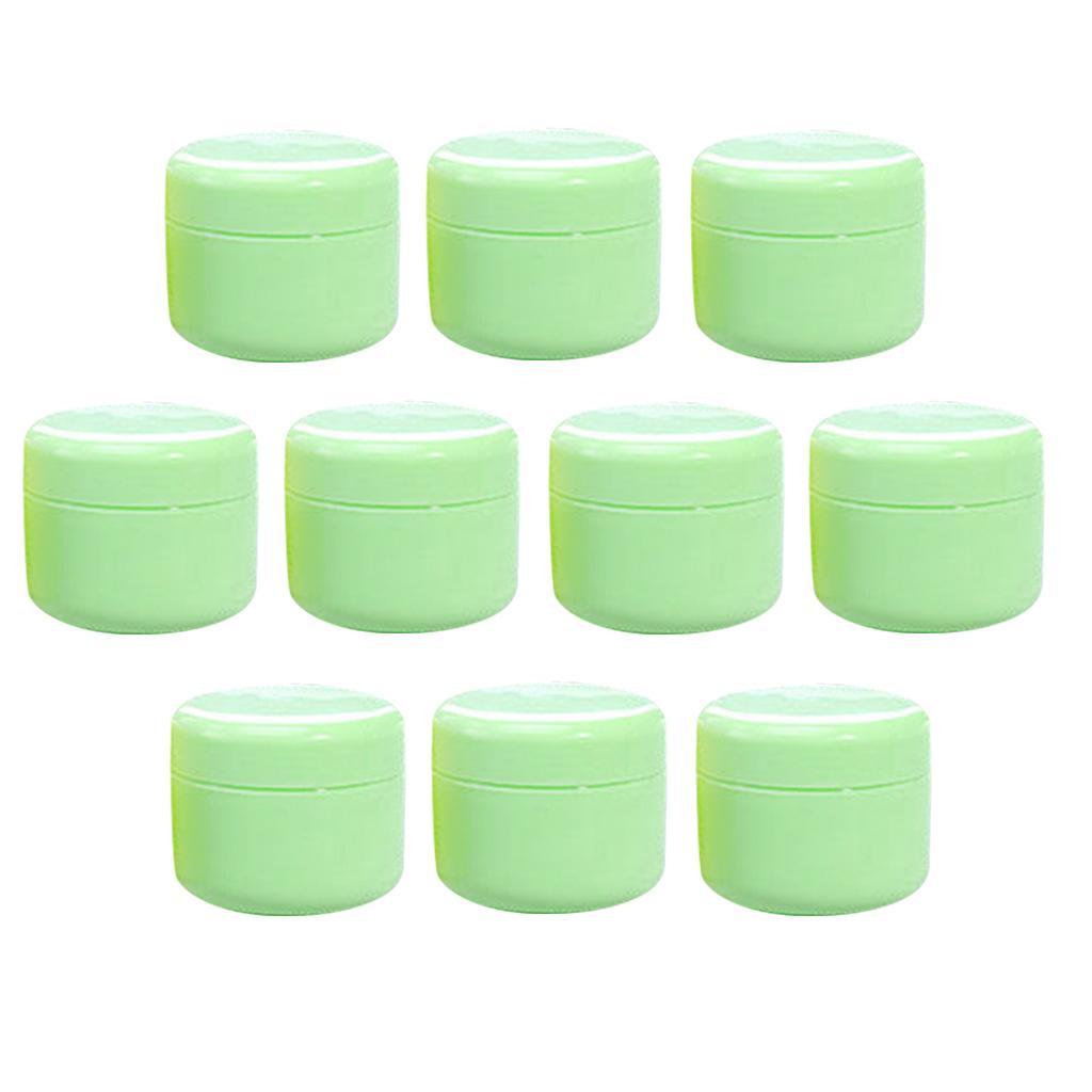 2X Refillable Plastic Empty Face Cream Cosmetic Container with Lid Green-50g
