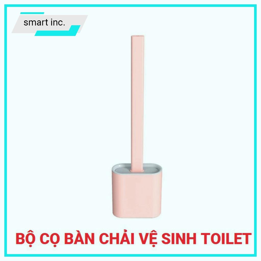 Chổi Cọ Chà Rửa Toilet Bàn Chải Tẩy Rửa Bồn Cầu Silicon Nhà Vệ Sinh Kèm Hộp Đựng Dán Tường