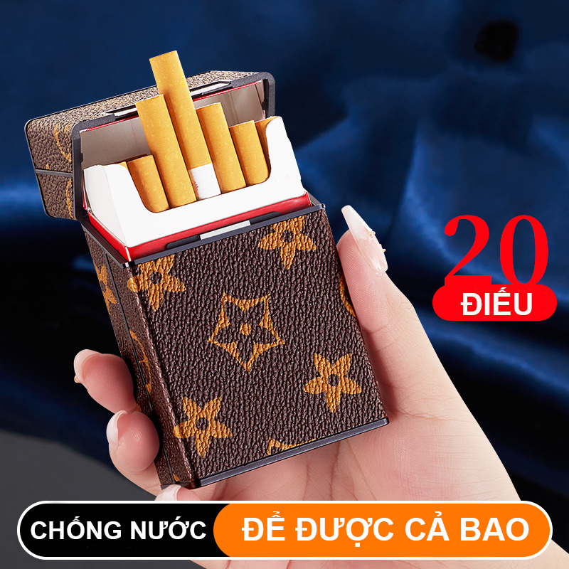 Hộp Đựng Thuốc 20 Điếu Lớn Ngắn Bọc Da