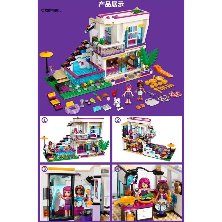 Bộ xếp hình con gái Friends bela 10498/ lepin 01064/ Sx3008 Biệt thự friend liv