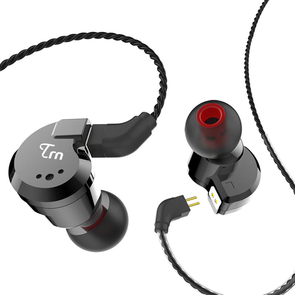 Tai nghe thể thao lai HiFi 2 pin Cáp có thể tháo rời 3,5 mm 2DD + 2BA TRN V80