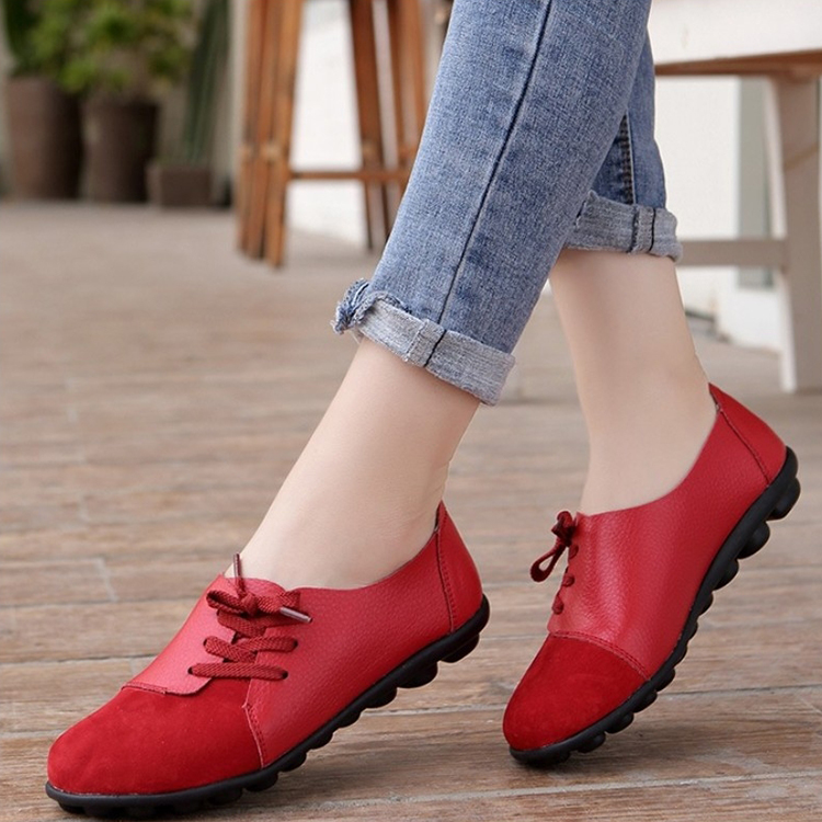 Ladies flat shoes suede Oxford bottom Asakuchi Boat shoes