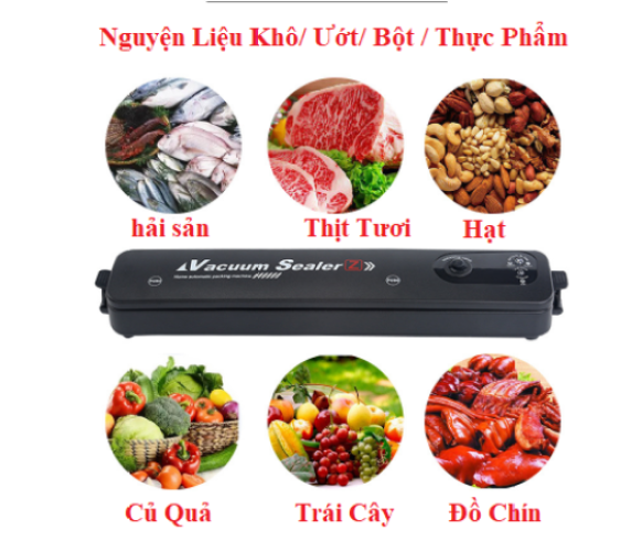 Máy Hút Chân Không Kèm Hàn Miệng Túi Vacuum Sealer Bảo Quản Thực Phẩm Tiện Lợi Tặng Kèm Túi Hút - Hàng chính hãng