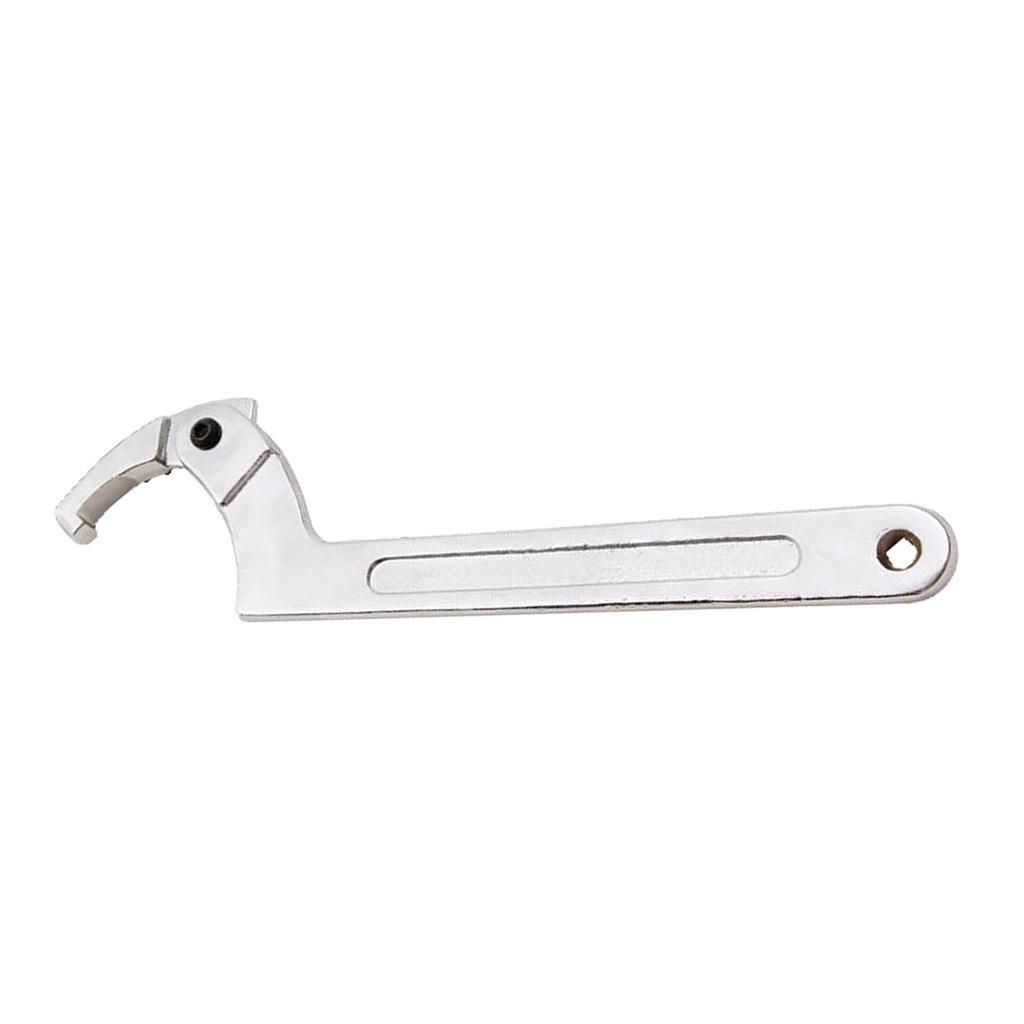 2x Adjustable Hook Wrench Pin Wrench C Spanner Vanadium Auto Bike Motorcycle