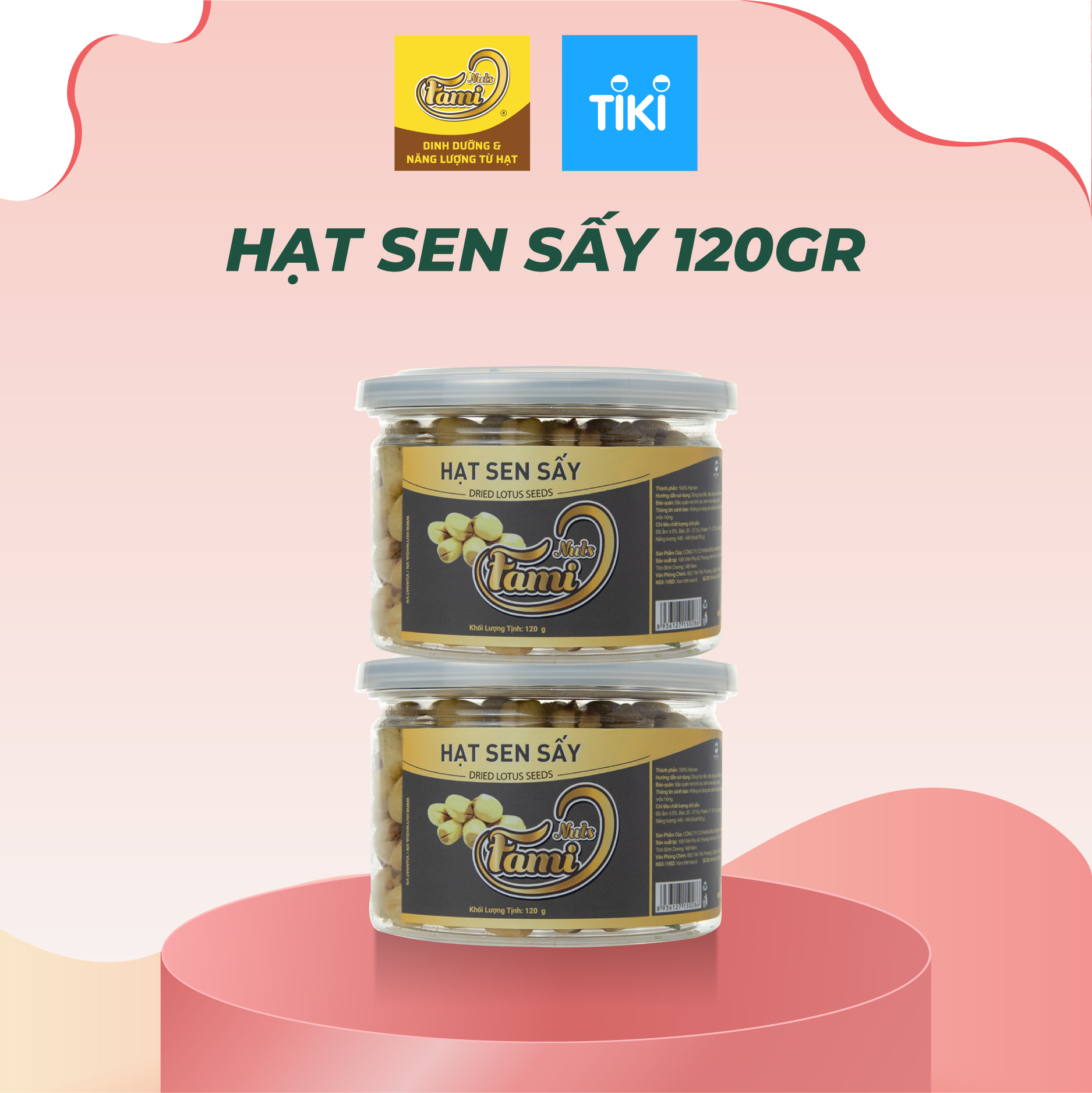 Hạt Sen Đồng Tháp Sấy Giòn FAMINUTS - Hũ Nắp Nhôm 120g - Món Ăn Vặt Giúp An Thần, Cải Thiện Chất Lượng Giấc Ngủ Tự Nhiên