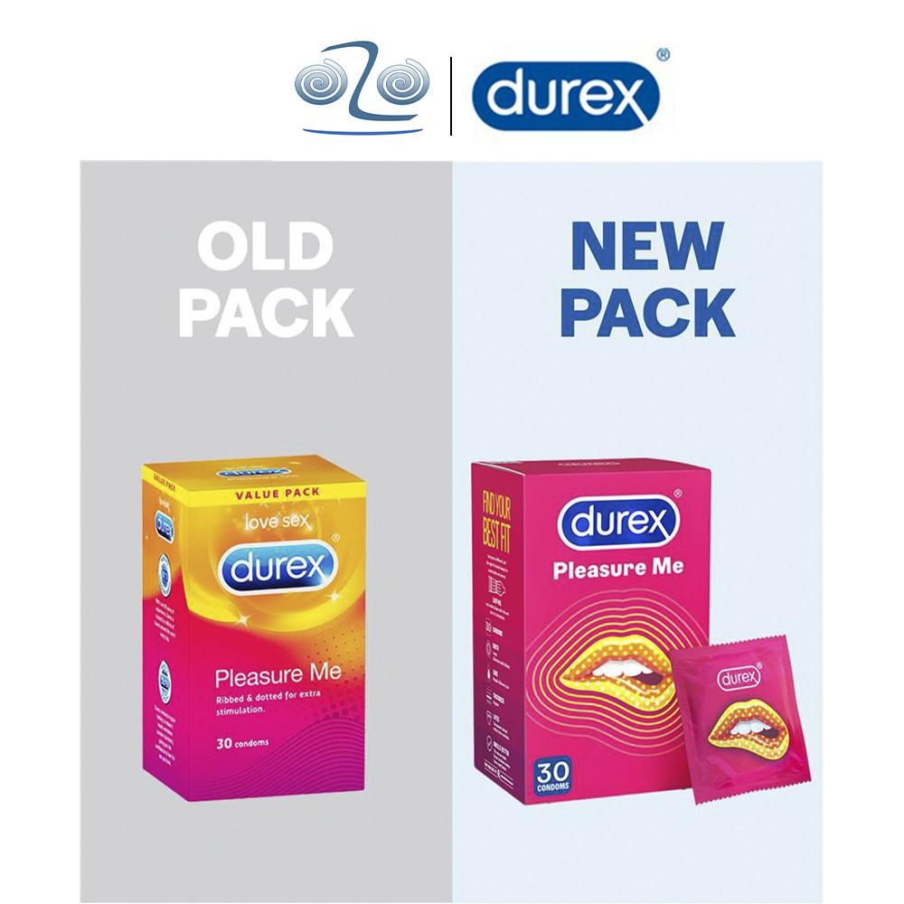 Bao cao su Durex Pleasure Me gân gai hàng chính hãng size 56 - Hộp 30 bcs