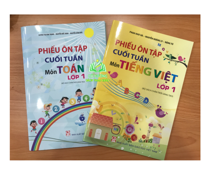 Sách - Combo 2 cuốn Phiếu ôn tập cuối tuần môn Toán + Tiếng Việt Lớp 1 - Chân Trời Sáng Tạo - GDMN
