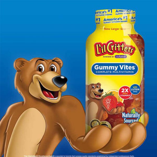Kẹo dẻo đa Vitamin thiết yếu, Lutien và gấp đôi Canxi cho bé - L’il Critters Gummy Vites 300 viên