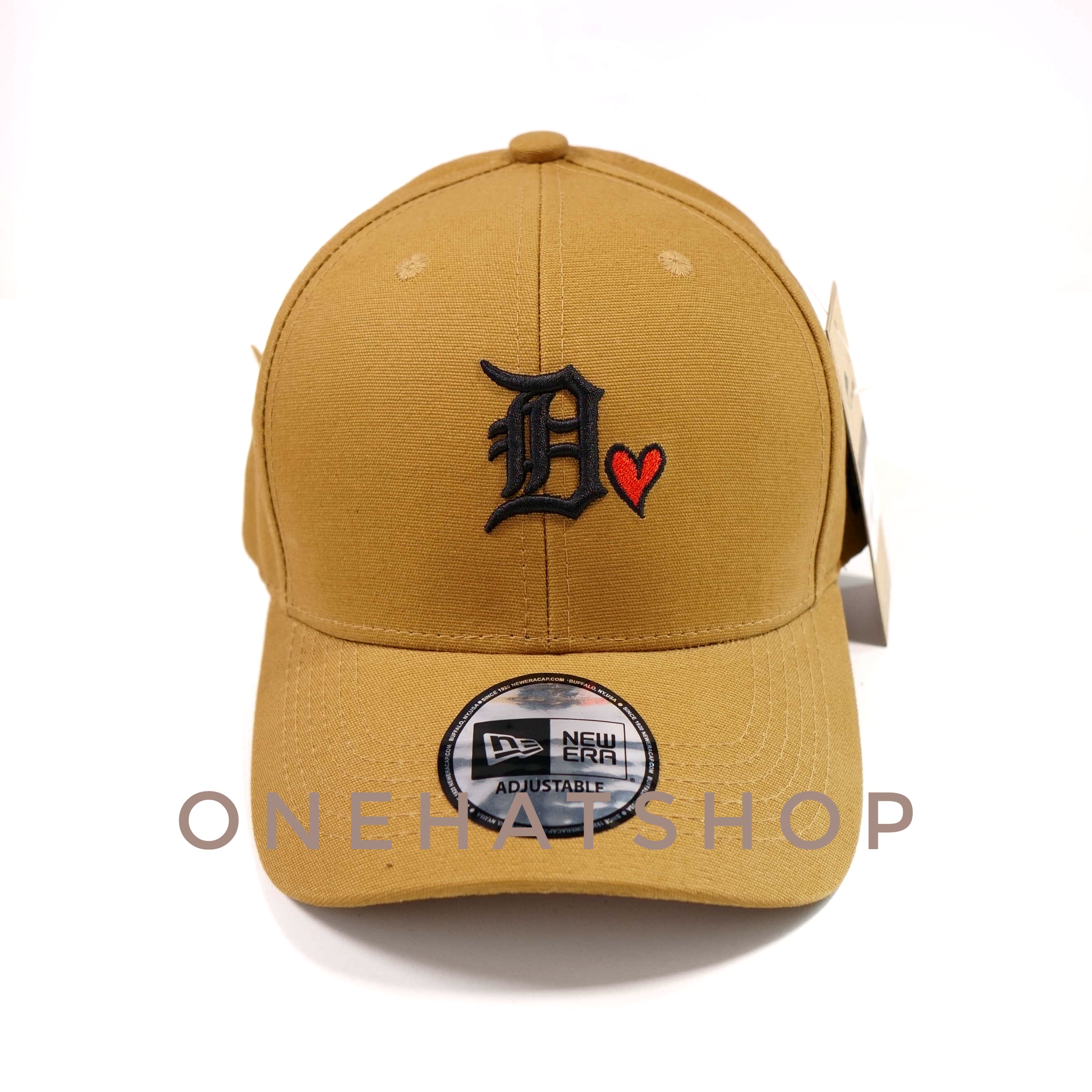 Nón lưỡi trai logo D trái tim nhỏ - vải vàng nâu- fom Baseball bản vải siêu dày mịn chất lượng cao