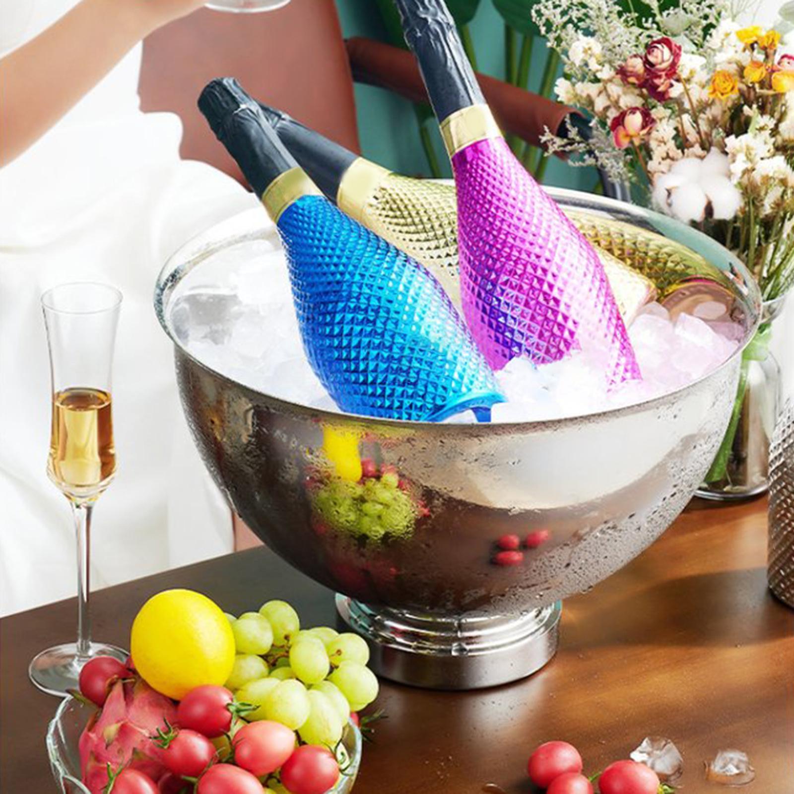 Stainless Steel Wine Beer Cool Ice Bucket Punch Bowls Champagne Cooler for Weddings Outdoor Activities