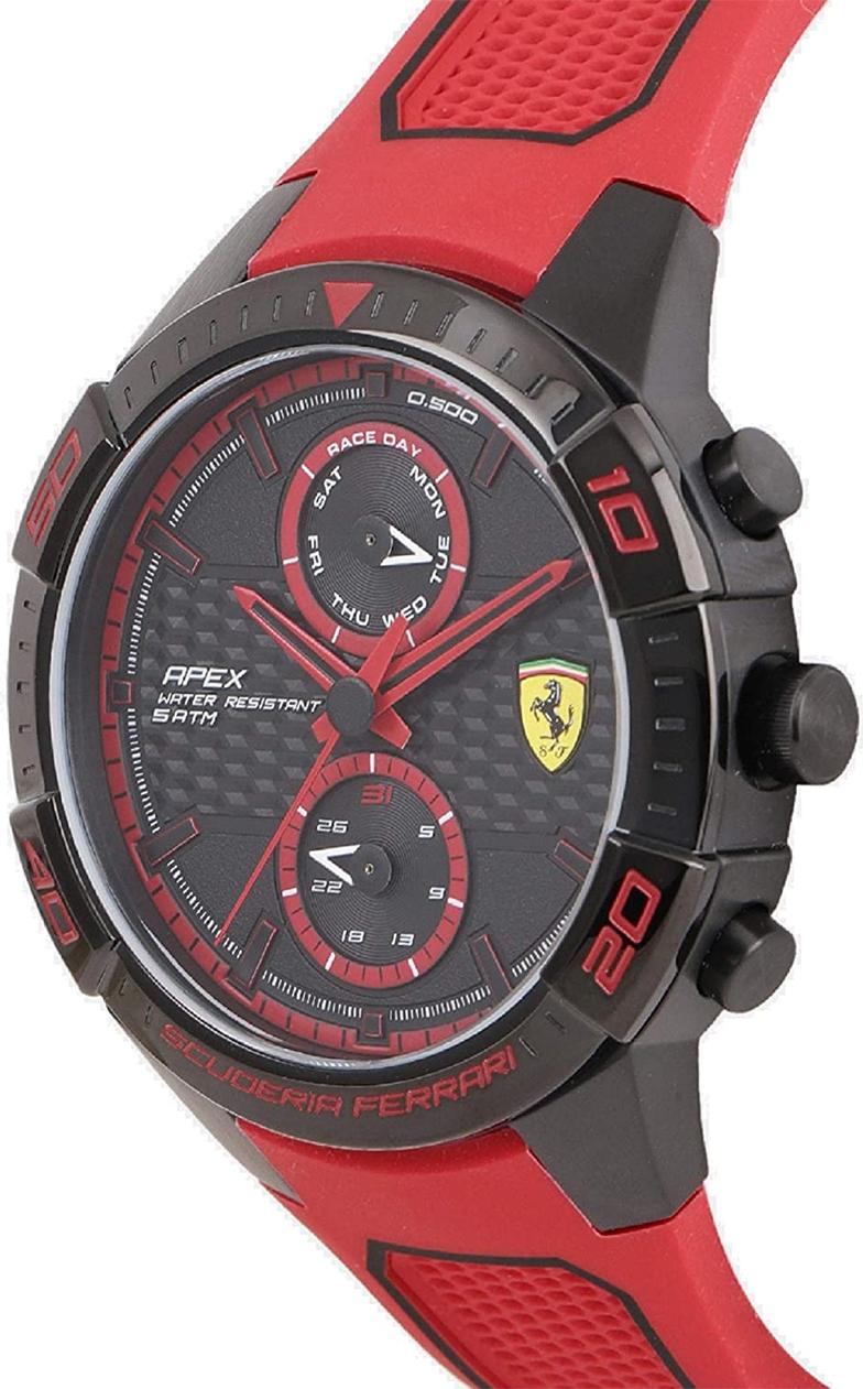 Đồng Hồ Nam Máy Pin Lịch Thứ Ngày Dây Cao Su Ferrari (46mm)