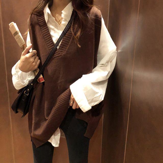 Gilet nữ trơn phong cách Hàn Quốc ulzzang