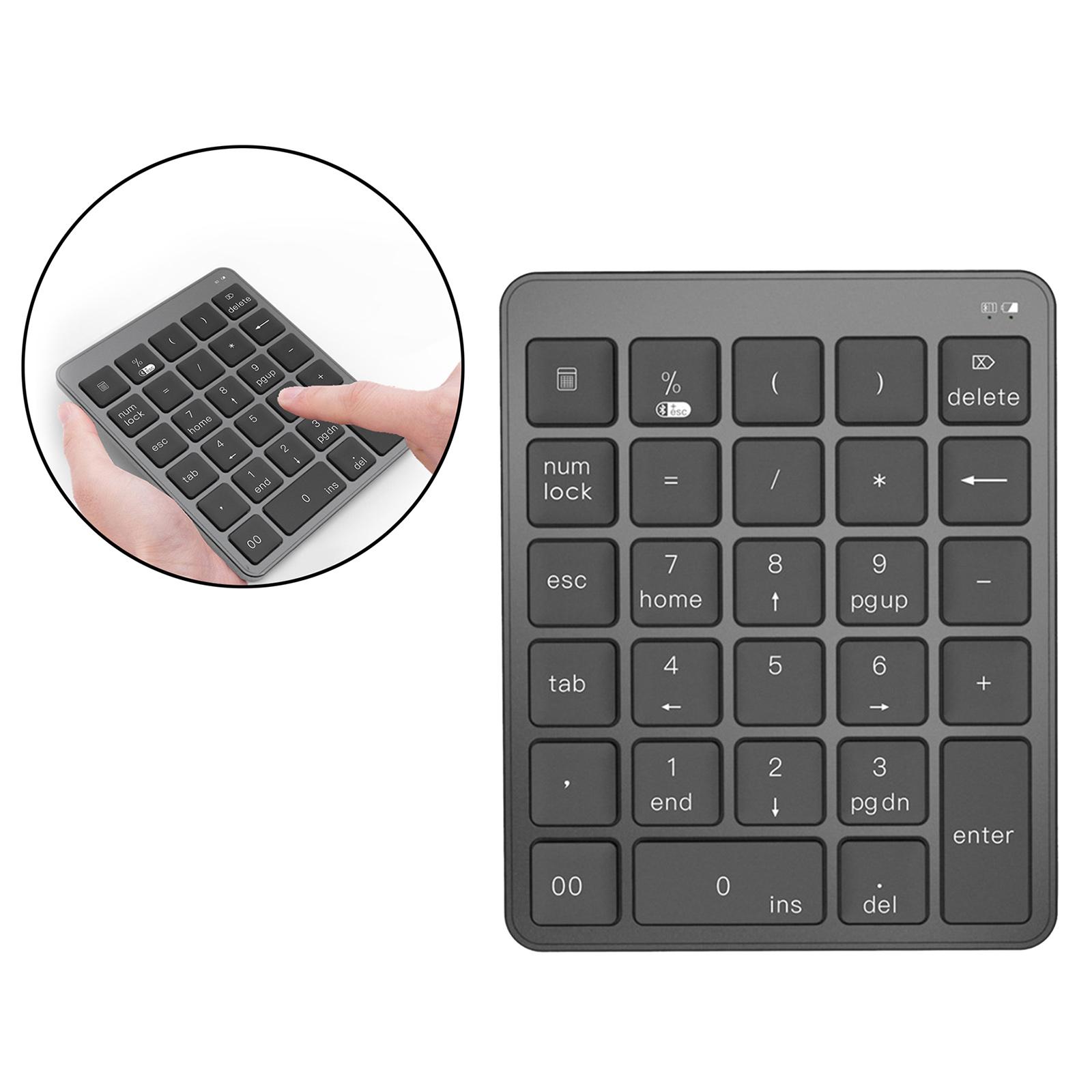 Wireless 28-Key Numeric Keypad For Smartphones Tablets Laptop Desktop PC