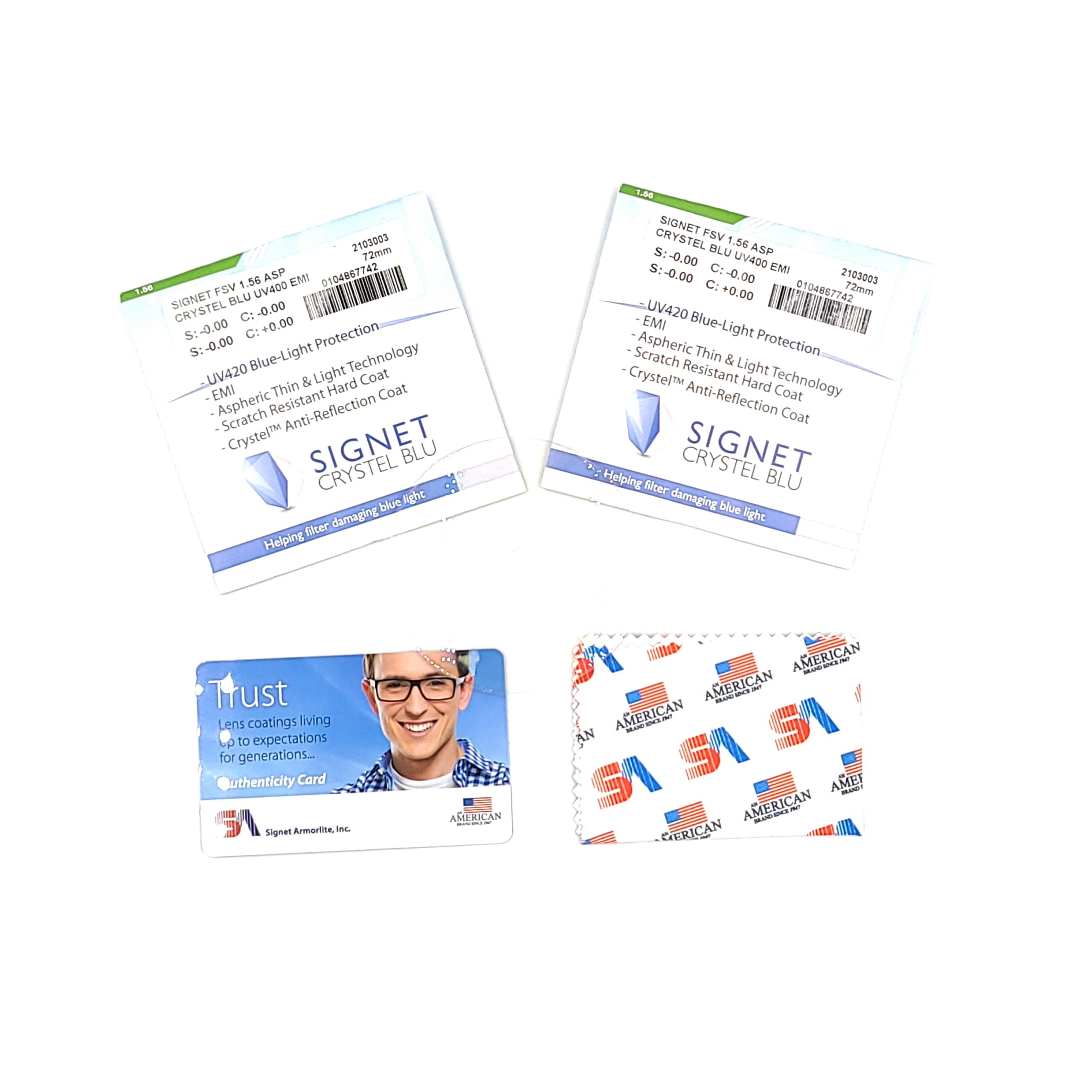 Tròng kính chống ánh sáng xanh SIGNET CRYSTEL BLU 1.56 ASP UV400
