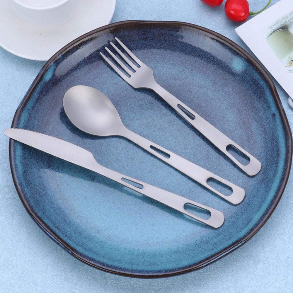 Bộ dao muỗng nĩa titan di động dành cho đi cắm trại, du lịch