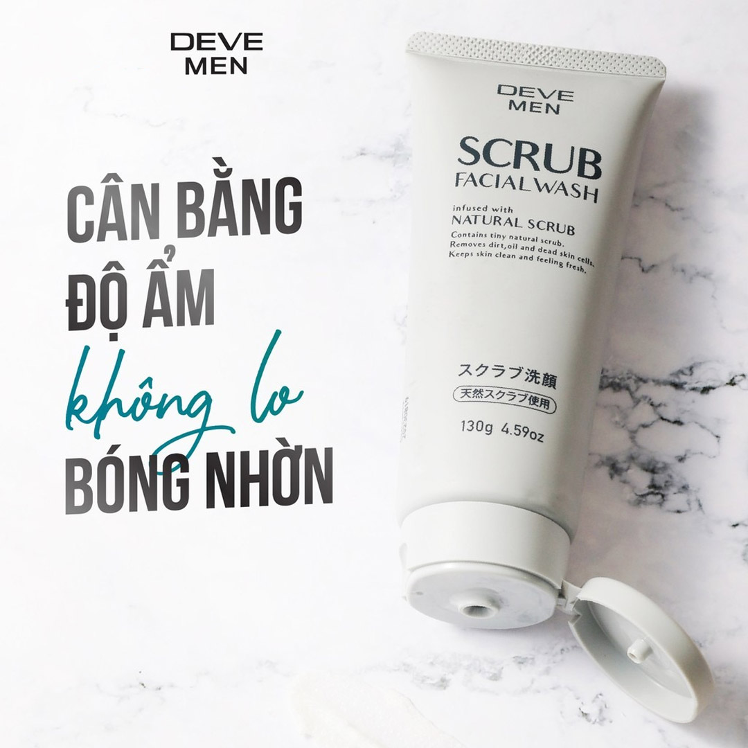 Sữa Rửa Mặt Deve Hạt Scrub Dành Cho Nam Giới (130g)