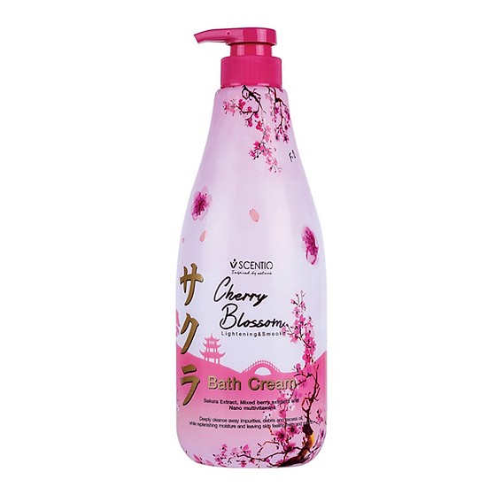 Kem tắm dưỡng ẩm làm sáng và mịn da  Beauty Buffet Scentio Cherry Blossom 700ml