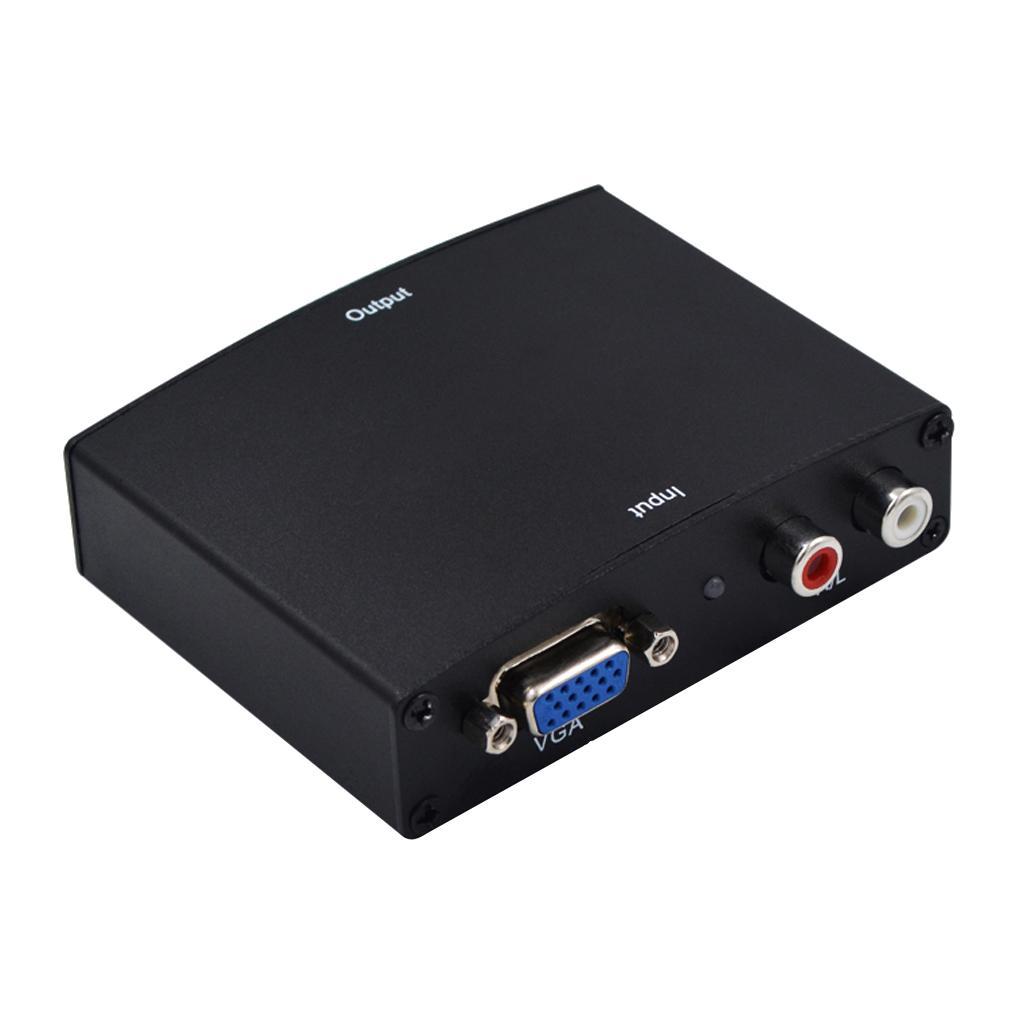 VGA to HDMI Converter Box 1080P Adapter with R/L Stereo Audio for PC HDTV
