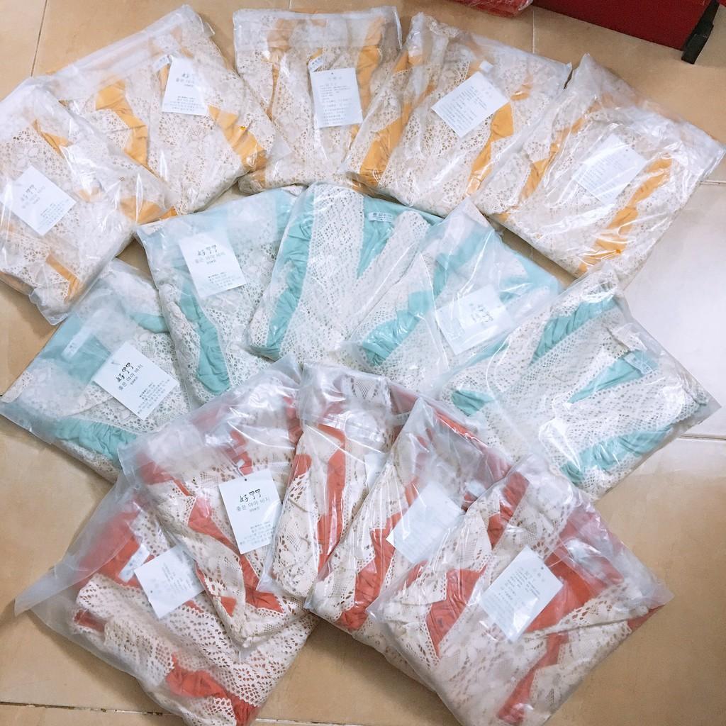 Váy bầu cotton cổ viền ren bèo cực kỳ xinh