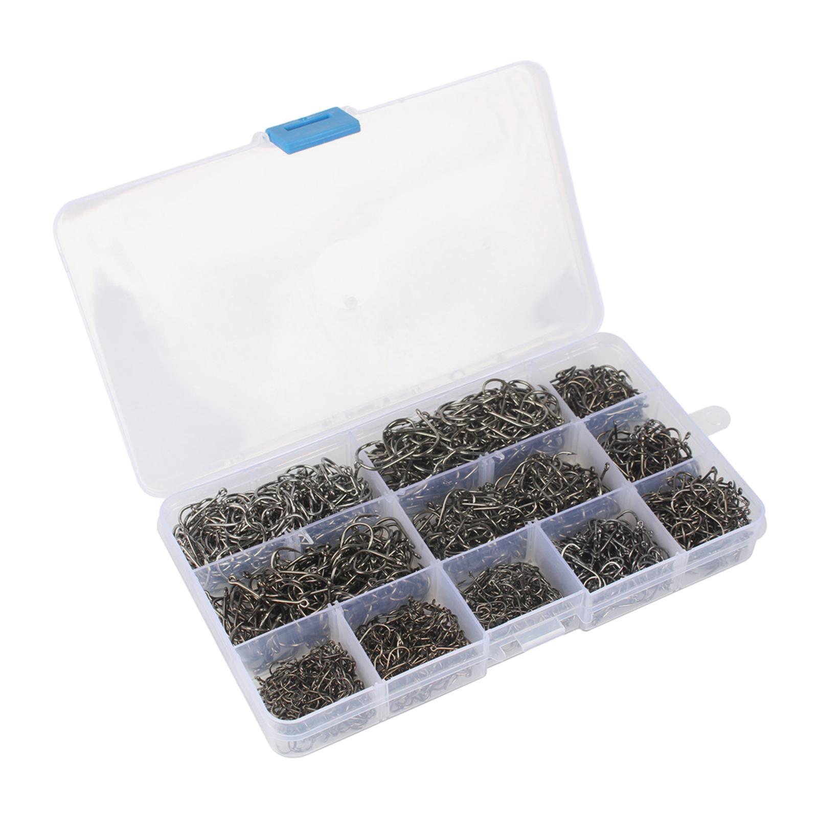 1600 Pieces Fishing Hooks Sea Fishing Fish Hooks Bass Weighted Hooks