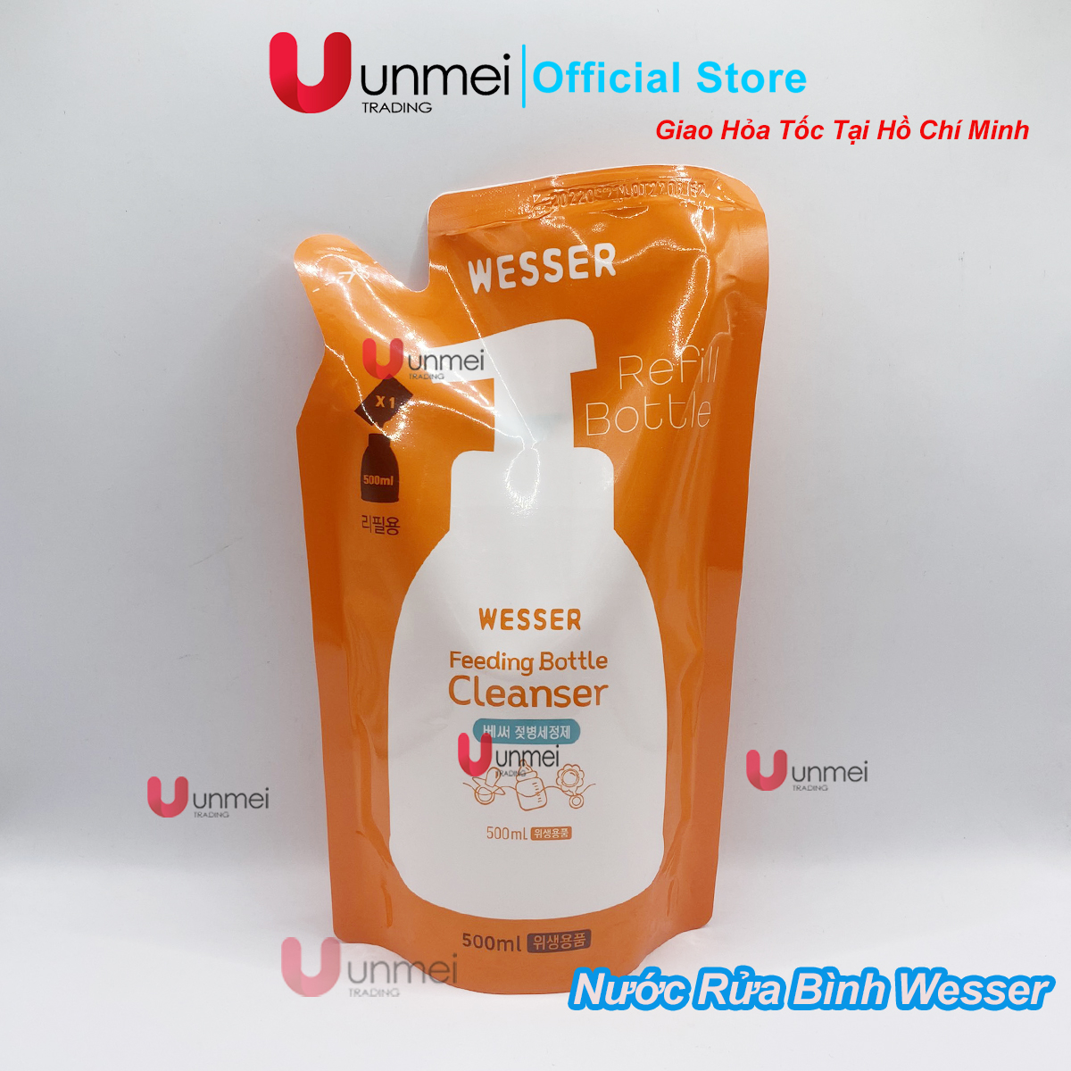 Bộ 2 Gói Nước Rửa Bình Sữa Wesser
