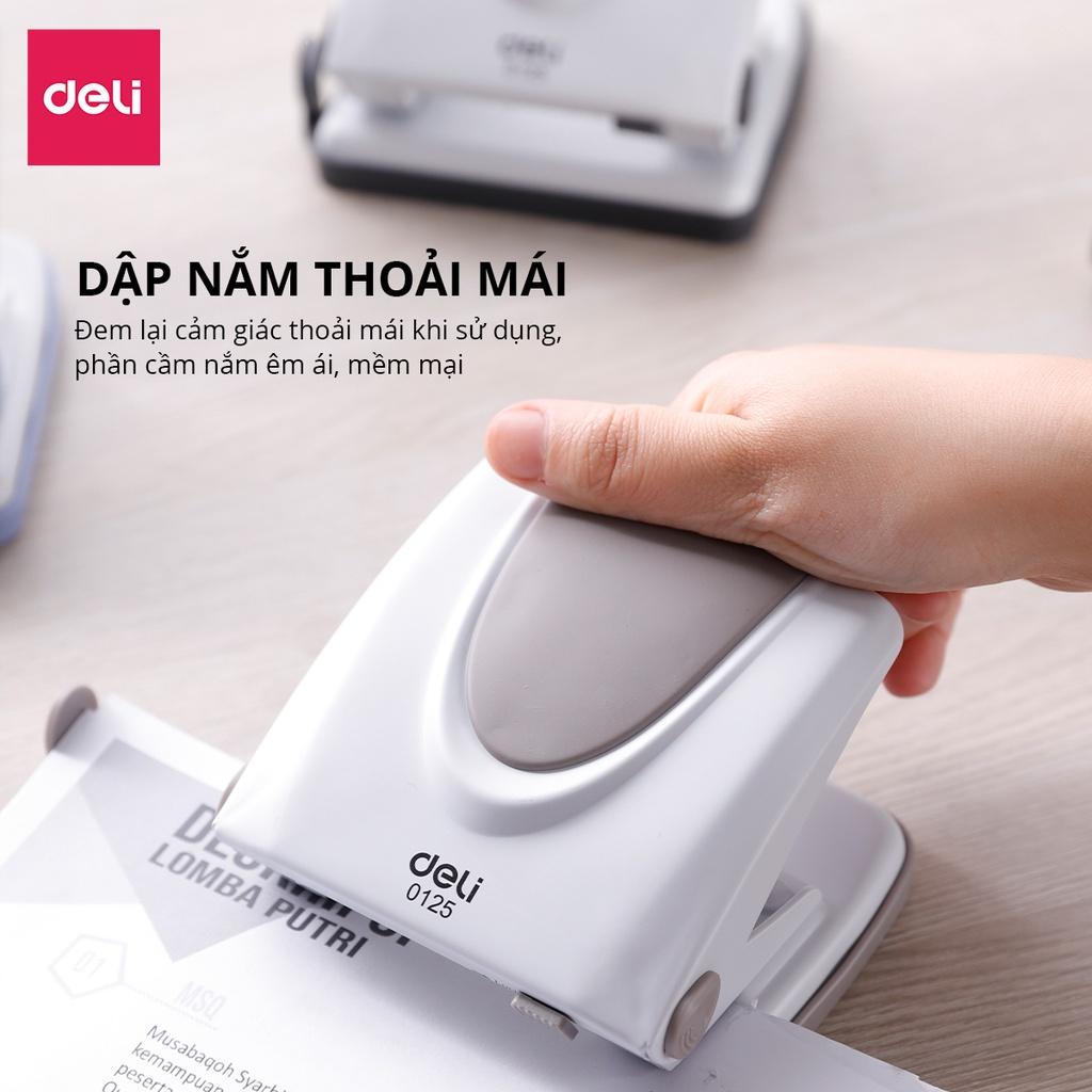 Máy Đục Lỗ Bấm Lỗ Giấy Vỏ Kim Loại 20 Tờ Deli - Phù Hợp Học Sinh Văn Phòng - E0125