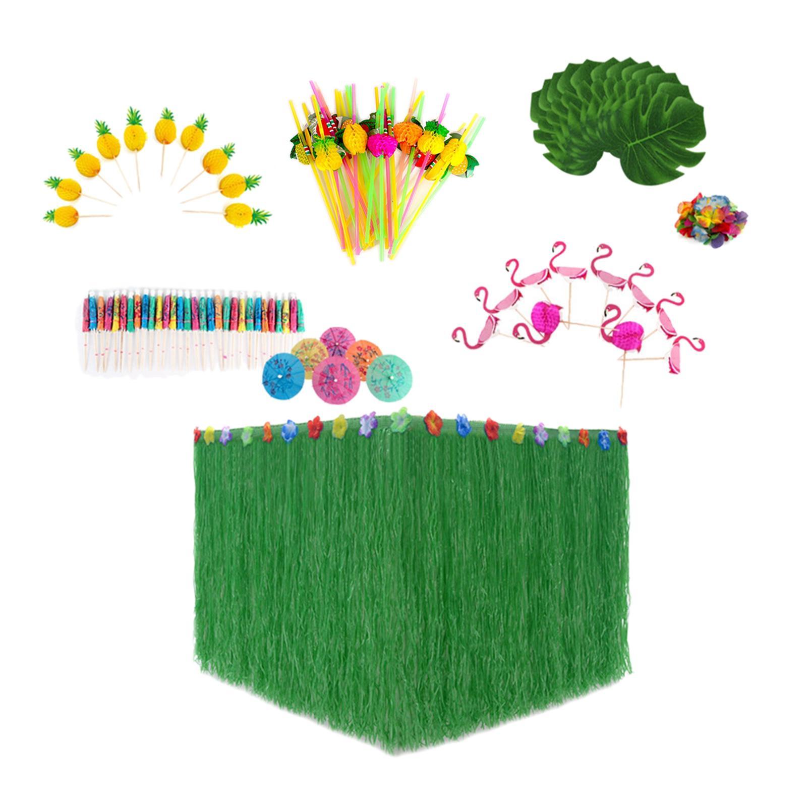 Artifical Grass Table Skirt Decor Tropical Luau Party Decoration for Outdoor