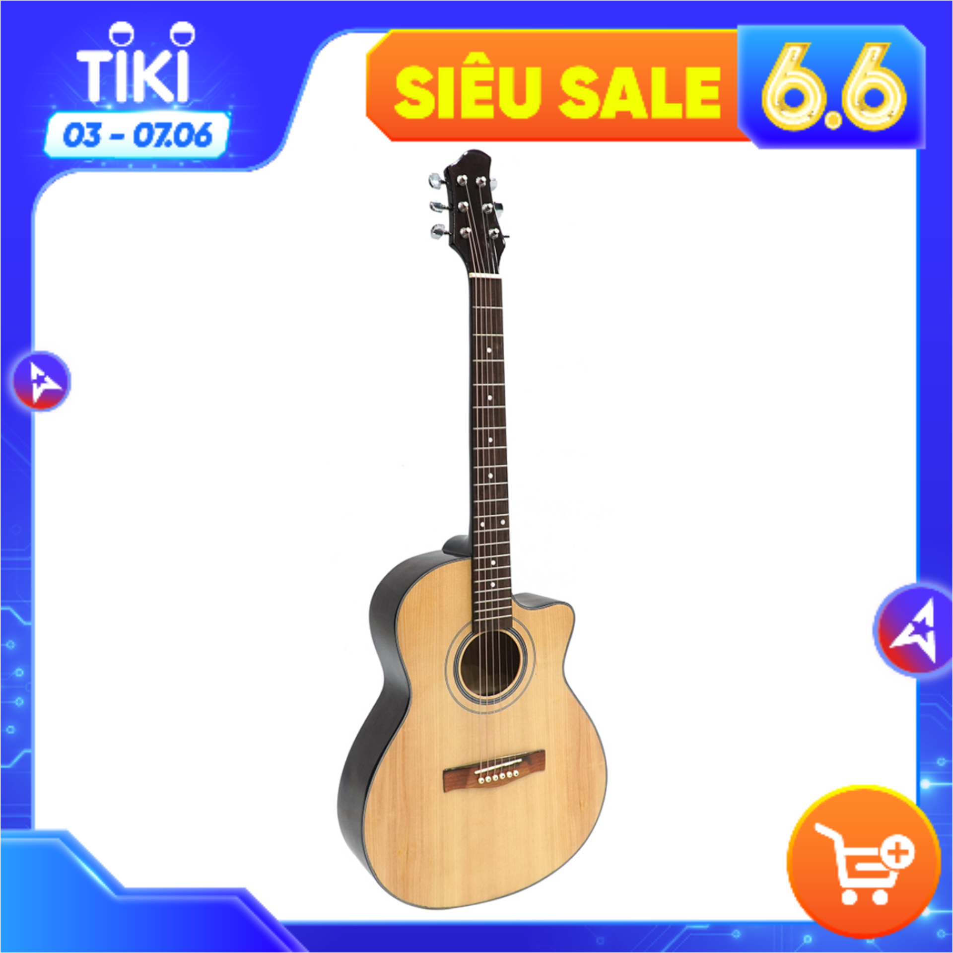 Đàn Guitar Acoustic Việt Nam GA-10EL Mặt Gỗ Thông Cao Cấp