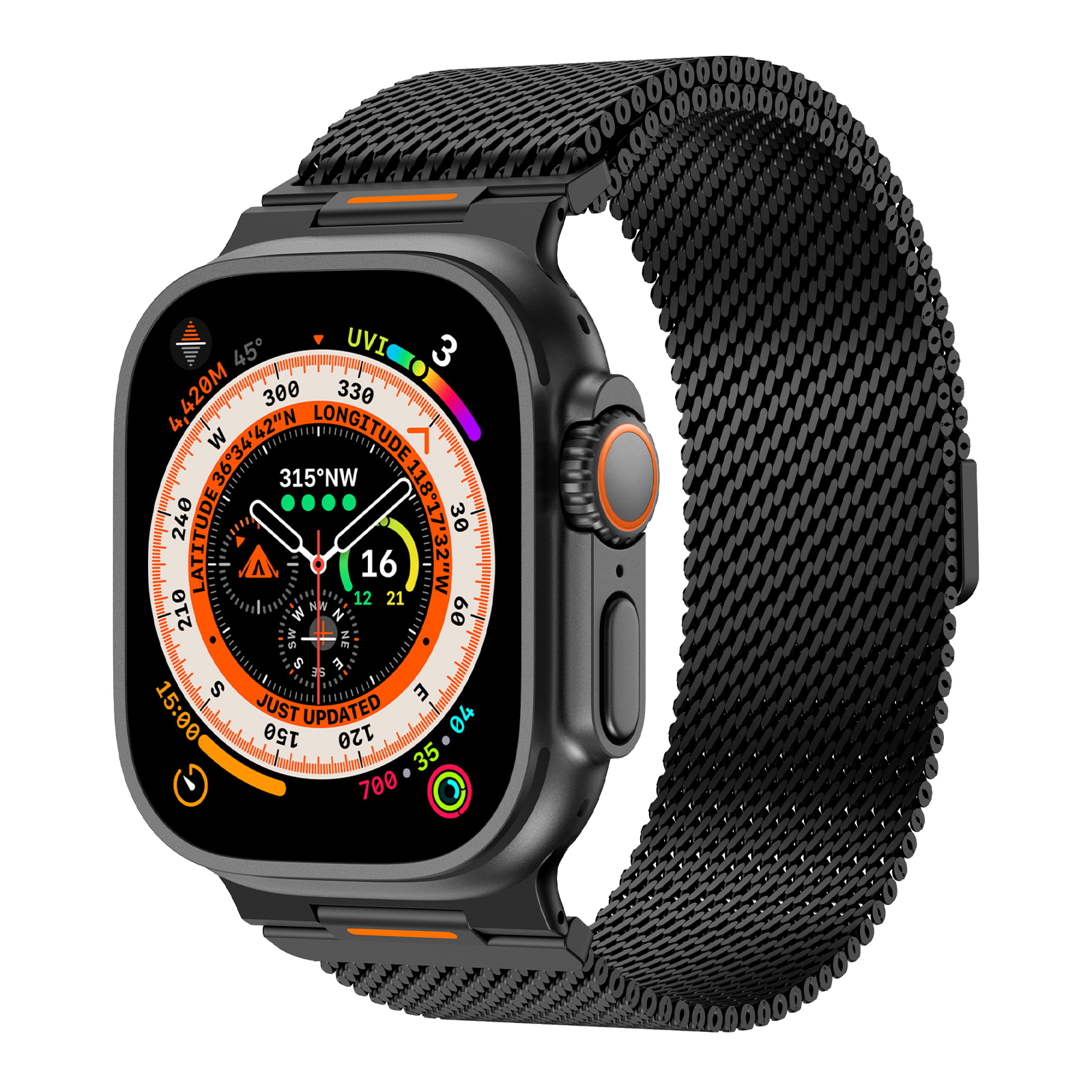 Dây Thép Milan Từ Tính Phantom cho Apple Watch Series 4/5/6/7/8/9/SE3/10/11 & Apple Watch Ultra 1/2/3 Size 44/45/46/49mm - Hàng Chính Hãng