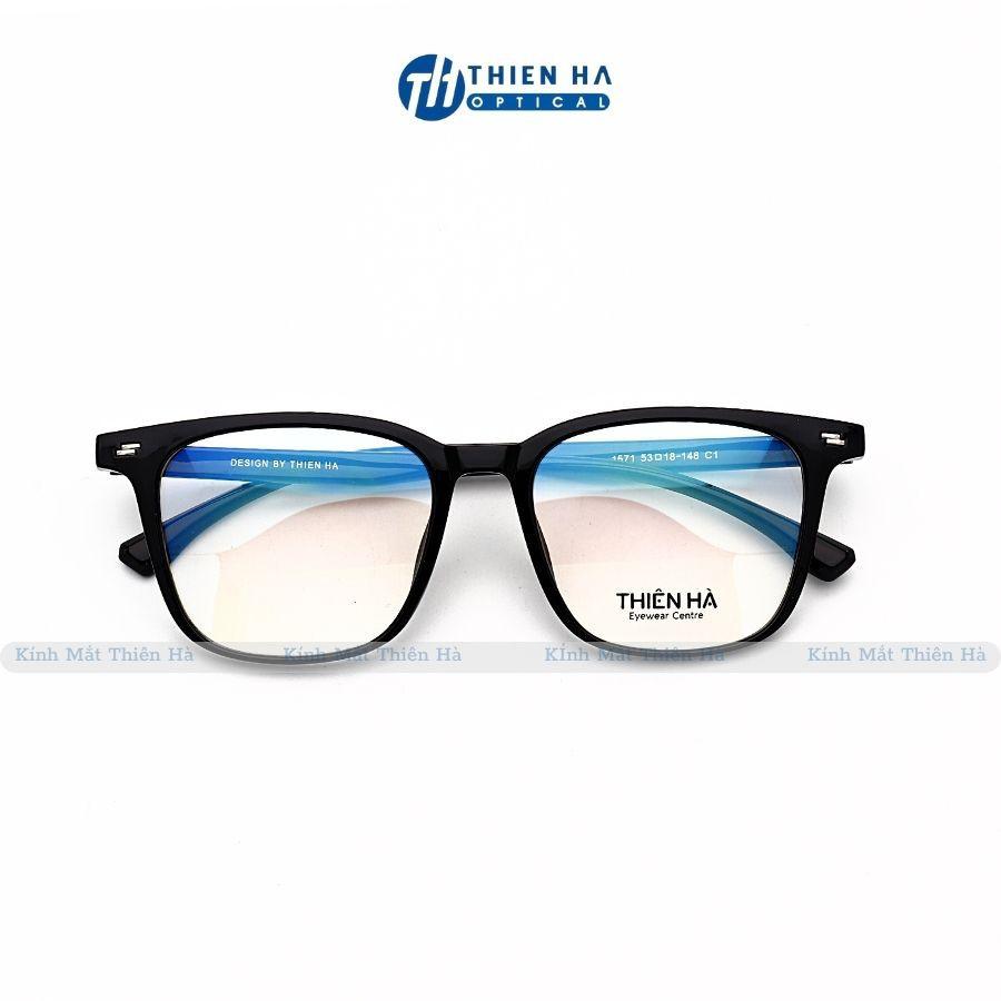 Gọng kính vuông nam nữ THIÊN HÀ OPTICAL chất liệu nhựa dẻo nhẹ cao cấp form trẻ trung dễ đeo chắc chắn cận nặng TH1571