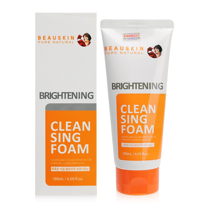 Sữa rửa mặt Beauskin Brightening Cleansing Foam Hàn Quốc 180ml Kèm móc khoá