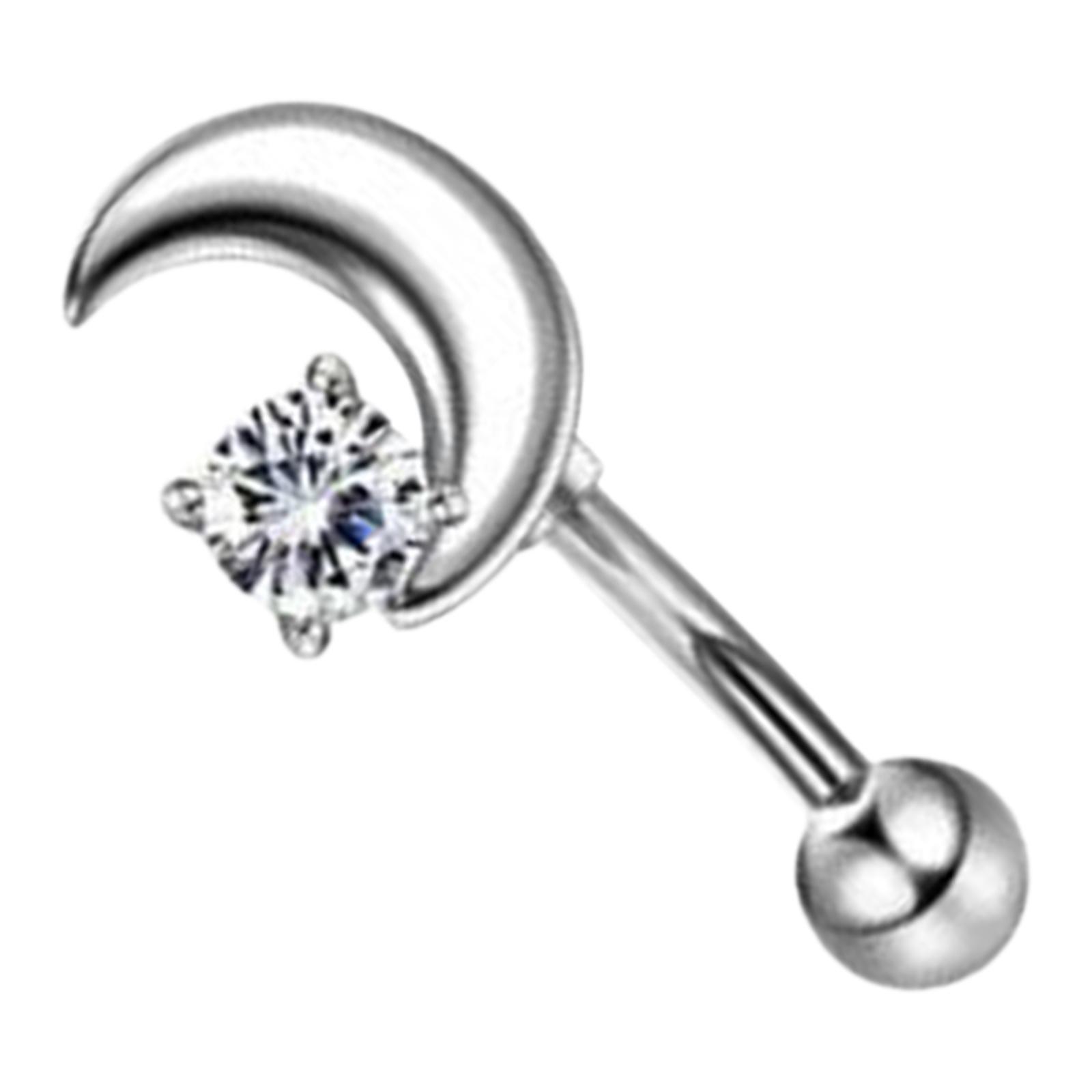 12pcs Stainless Steel Colored Zircon Lip Nose Nail Piercing Jewelry Blue