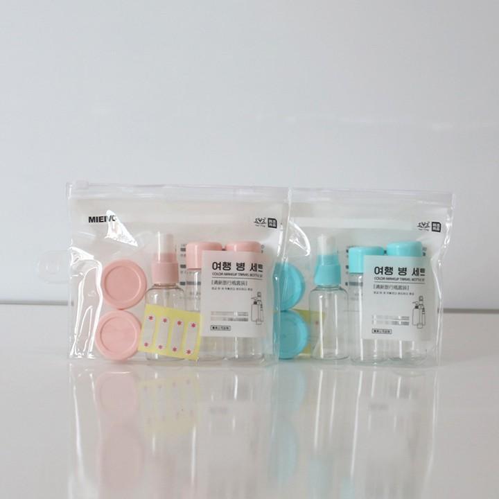Bộ chiết mỹ phẩm mini Hàn Quốc tiện ích kèm 5 món, lọ chiết mỹ phẩm cao cấp FAMAHA