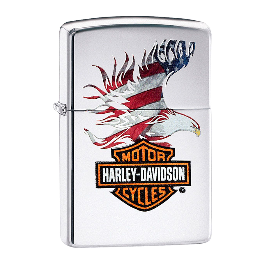 Bật Lửa Zippo Harley Davidson 28082 Eagle Wings Polish Chrome