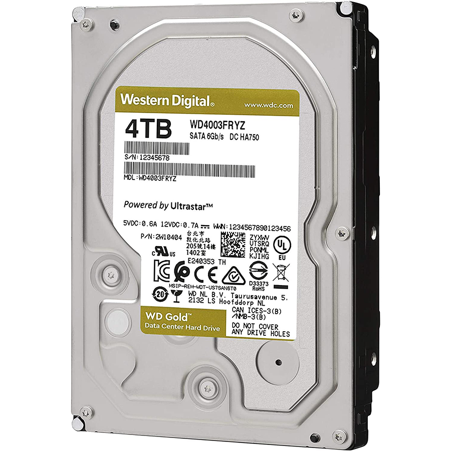 Ổ Cứng Desktop WD HDD Gold 4TB WD4003FRYZ - Hàng Chính Hãng