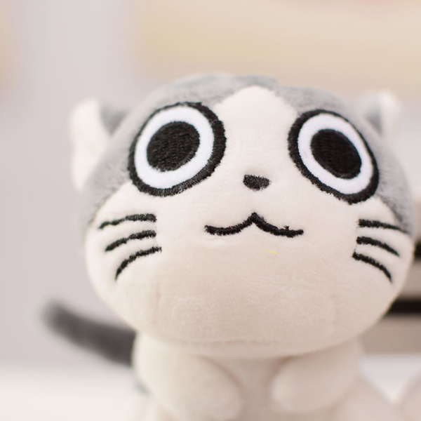 Móc khóa gấu bông mèo Chii - Mẫu 2, Màu Xám