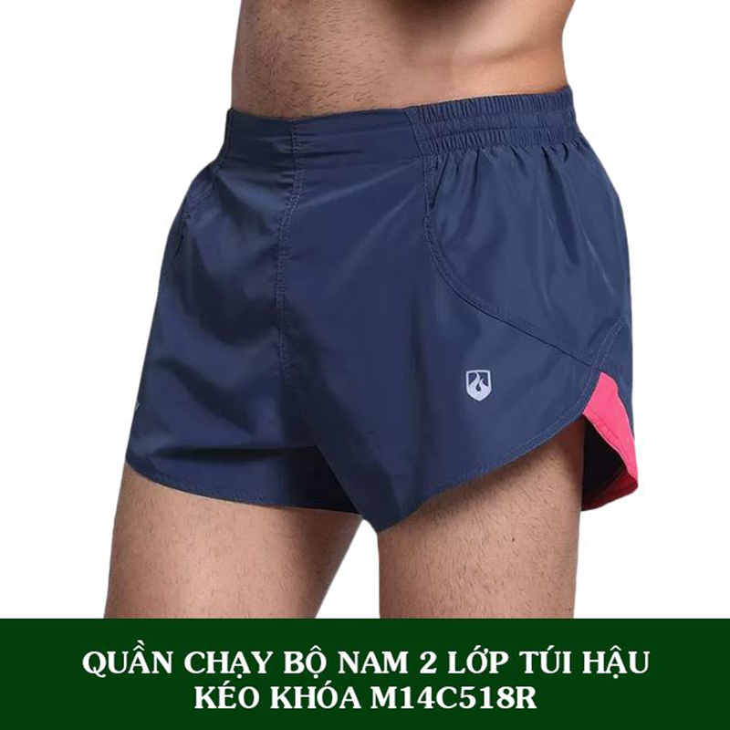 Quần Chạy Bộ Nam 2 Lớp Túi Hậu M14C518R