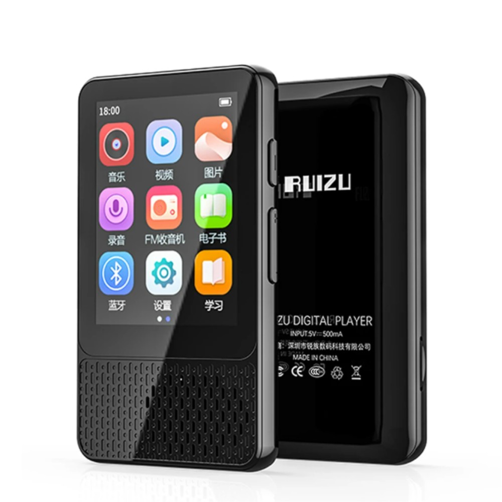 Máy Nghe Nhạc MP3 RUIZU M18, Bluetooth 5.0 Có Loa Tích Hợp Máy Phát Âm Thanh Màn Hình Cảm Ứng 2.4Inch Máy Học Thông Minh Đa Chức Năng Hỗ Trợ Máy Ghi Âm Đài FM Hình Ảnh Máy Phát Video Đếm Bước Chân - Hàng nhập khẩu
