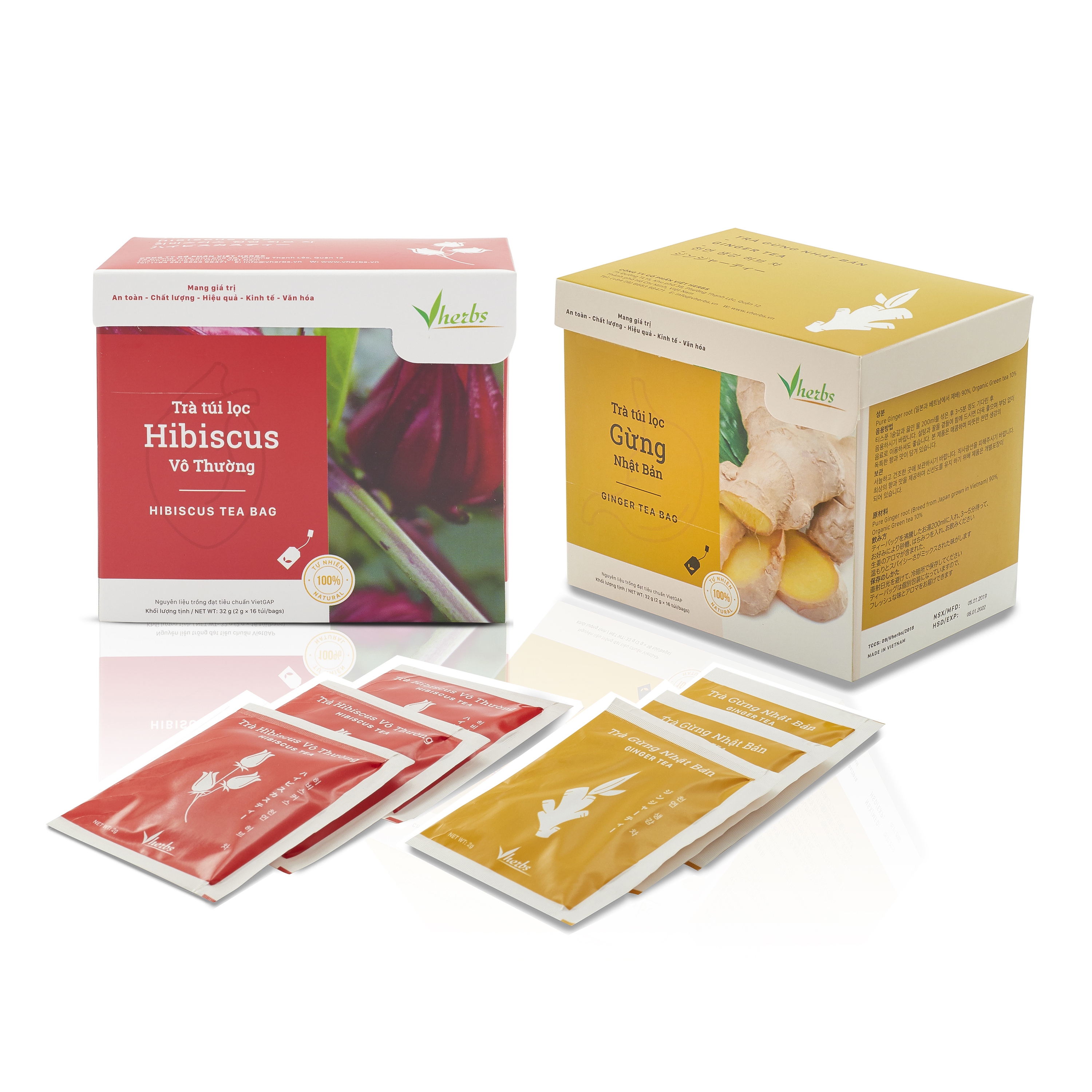 Combo TRÀ HIBISCUS VÔ THƯỜNG giúp giảm cân và TRÀ GỪNG NHẬT BẢN giải cảm