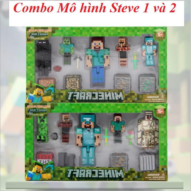 Combo mô hình steve minecraft đồ chơi