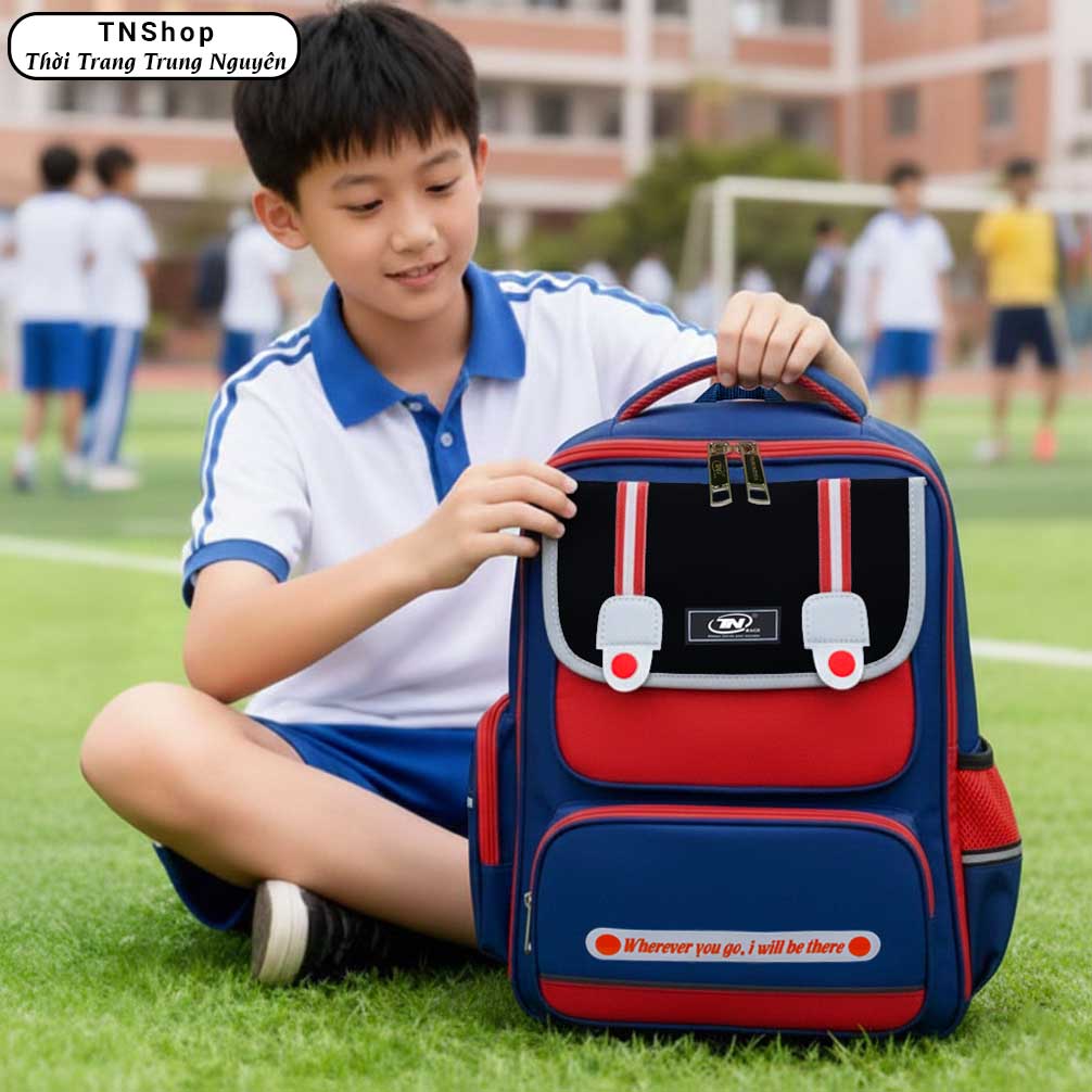 Balo Học Sinh TNBags Smart Red TN.B3110 - Balo Học Sinh Tiểu Học Cho Bé Trai, Nhẹ, Bền, Nhiều Ngăn Tiện Lợi, Thiết Kế Năng Động