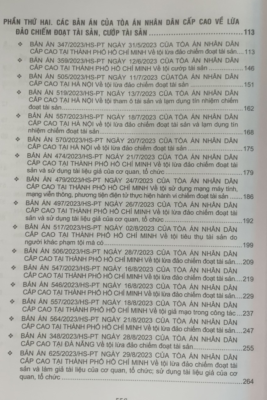 Combo 4 cuốn Tuyển tập các bản án của Tòa án nhân dân cấp cao