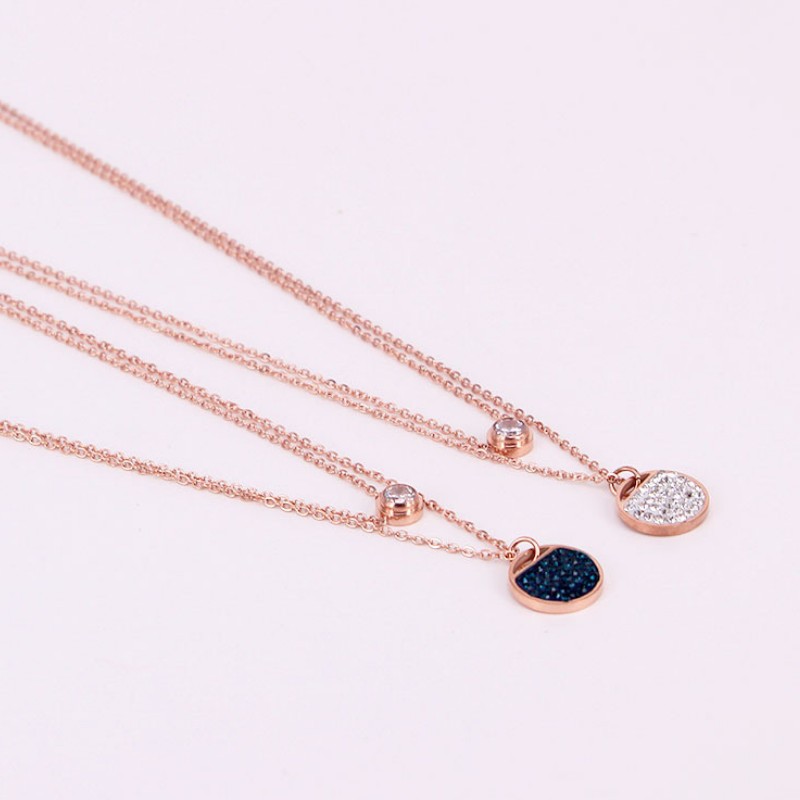 Dây Chuyền Nữ 2 Tầng Titan Ko Đen TT 2564