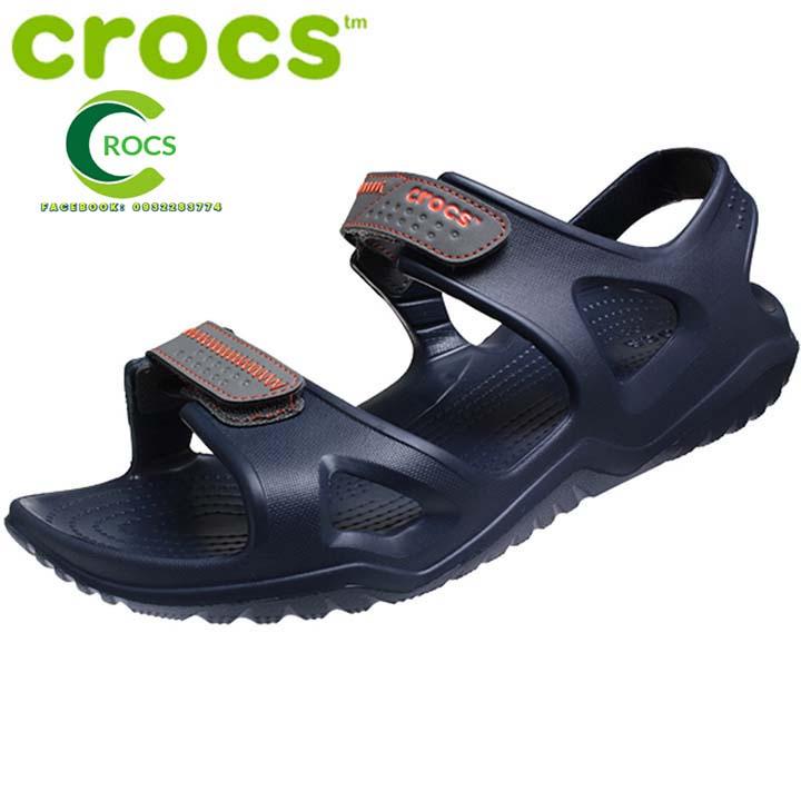 Giày sandal nhựa chống hôi chân -Croslite-Swiftwater-river cho nam màu navy