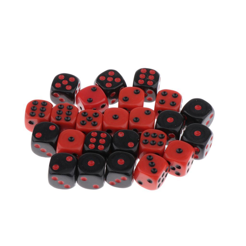 24 Chiếc Đỏ & Đen Dual Màu 6 Mặt D6 Xúc Xắc Dành Cho D & D Vai Trò Chơi Trò Chơi