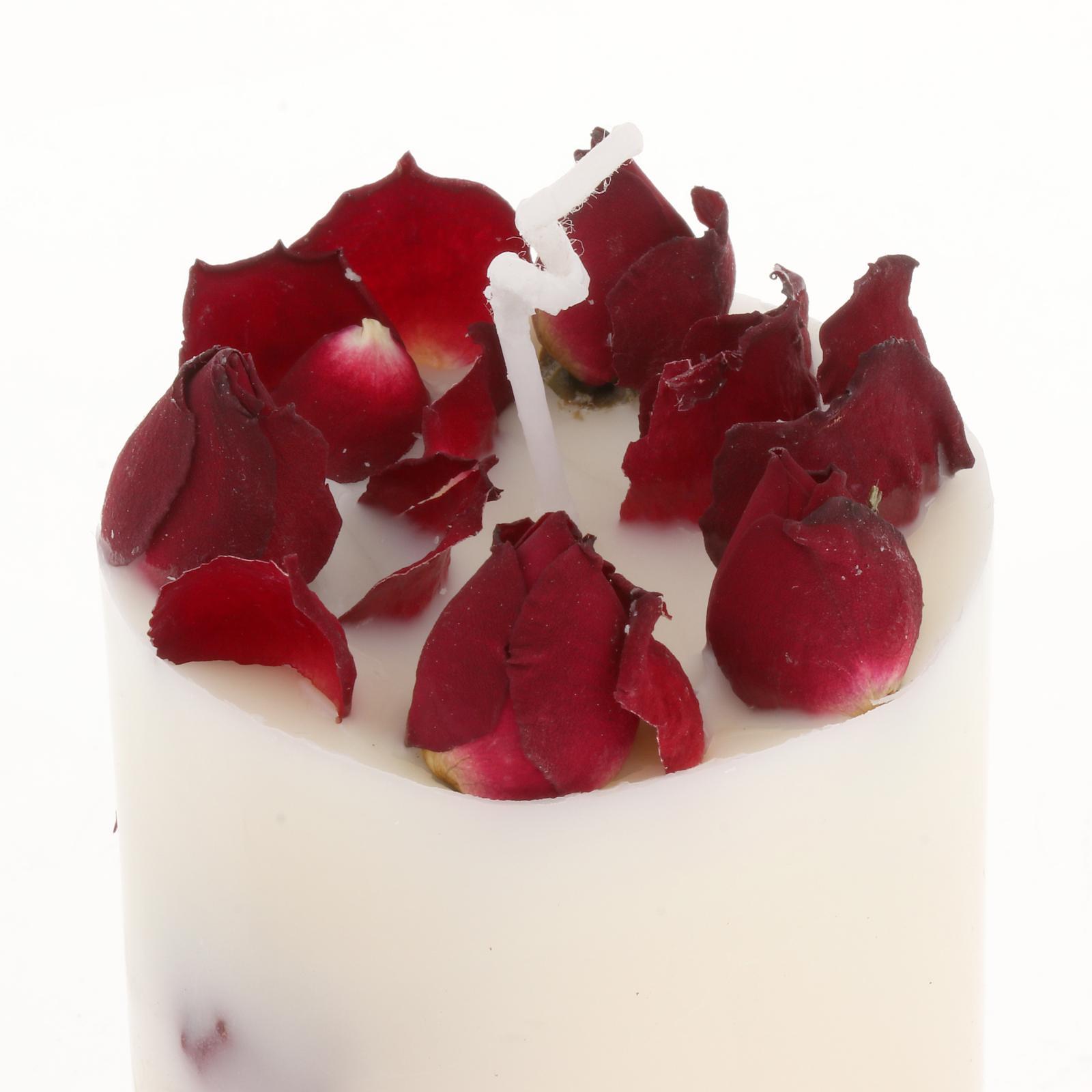 Dry Flowers Candle, True Rose Scented Candles Long Burning Tealight Candles Gift for Women Birthday