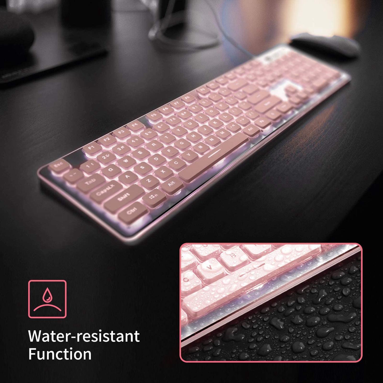 Membrane Gaming Keyboard  Panel Keyboard  Pink white light