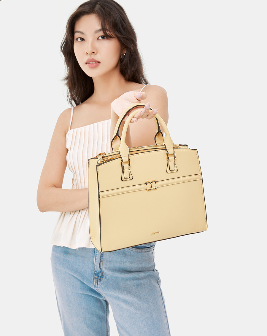 Túi Xách Nữ Thời Trang JUNO Cỡ Lớn Satchel Trang Trí Khóa TXL087