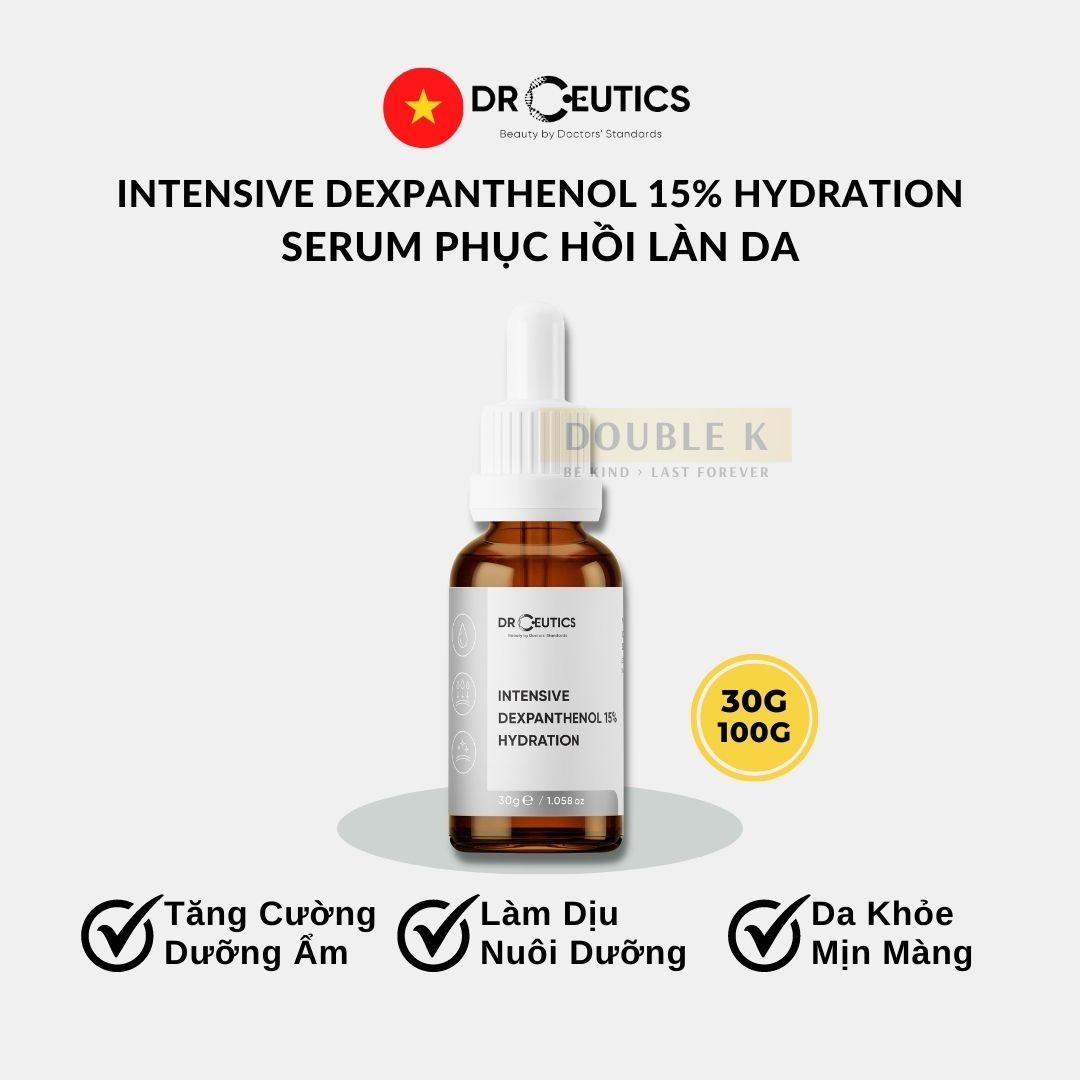 DrCeutics Intensive Dexpanthenol 15% Hydration - Siêu Dưỡng Ẩm, Phục Hồi Da Cho Da Khô, Treatment - Double K